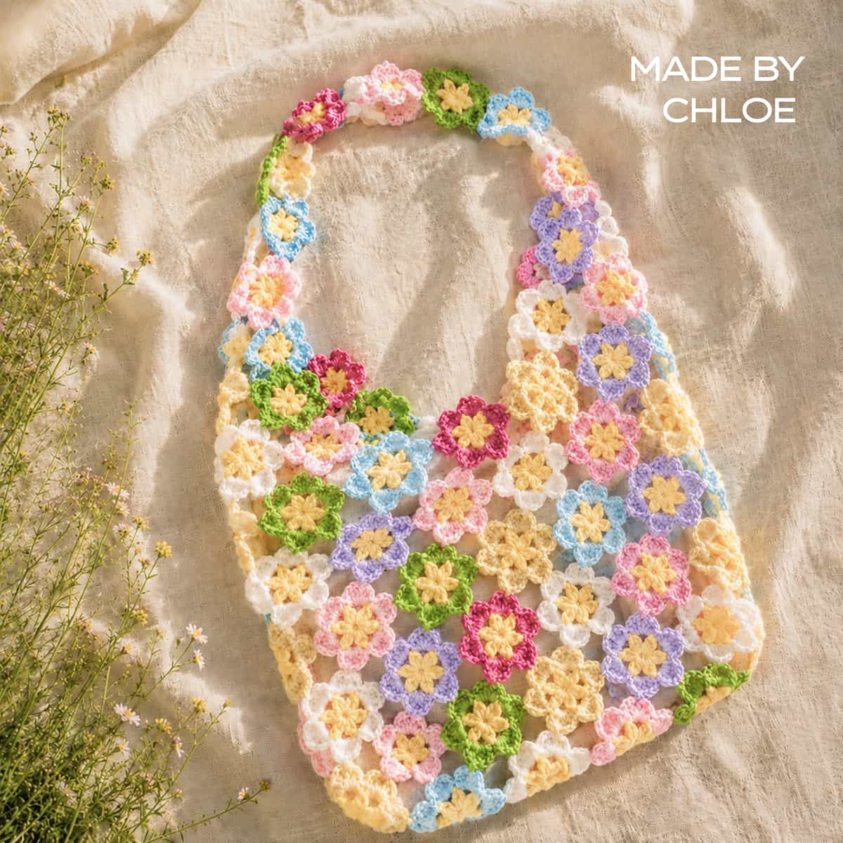 Chloe‘s Crochet Flower Tote Bag