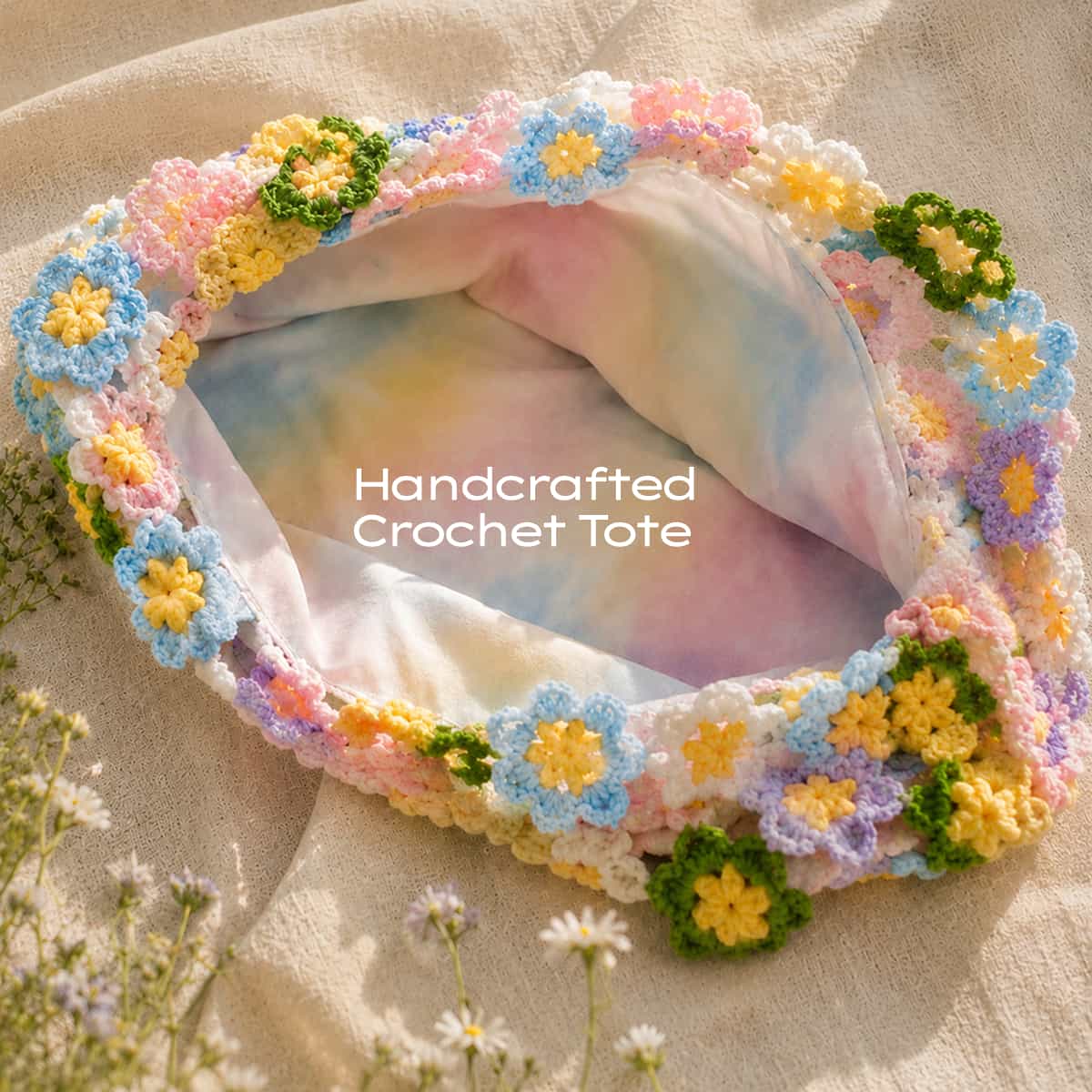 Chloe‘s Crochet Flower Tote Bag
