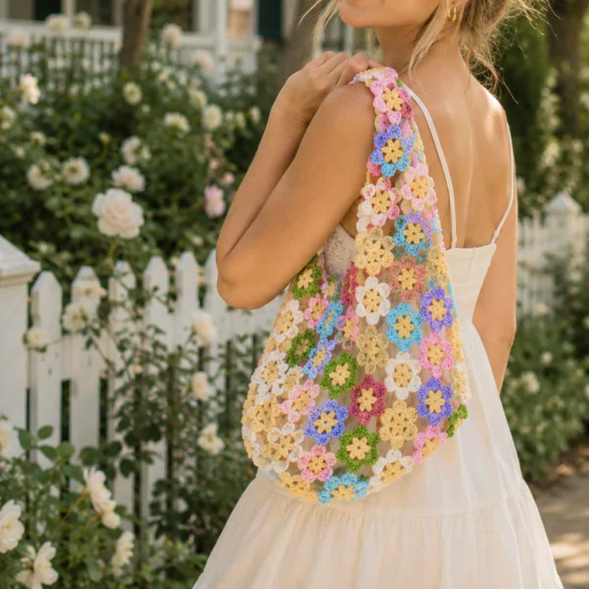 Chloe‘s Crochet Flower Tote Bag